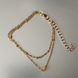 Gold Heart Chain Bracelet